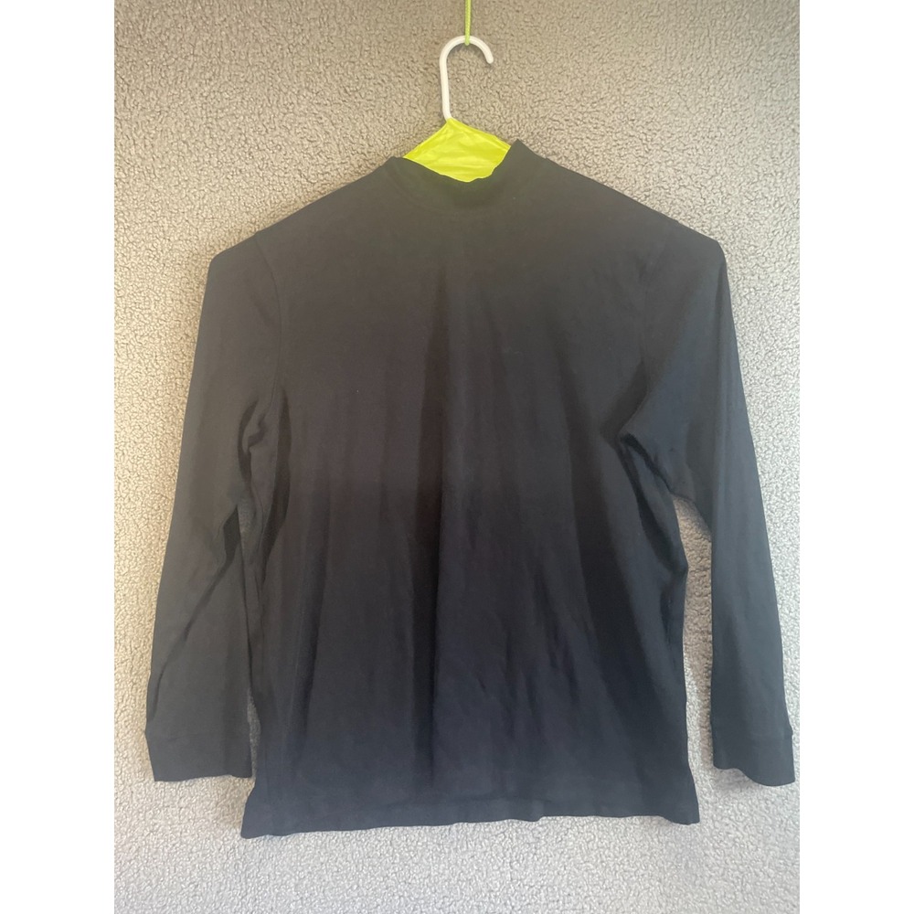 Croft & Barrow Size‎ XL Black Long Sleeve 100% Cotton Turtleneck Shirt Top